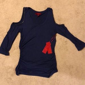 Women’s Jennifer Lopez Cold Shoulder Blue Blouse
